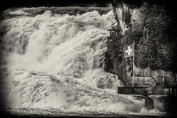 Rhine Falls, Neuhausen am Rheinfall, Switzerland, Monochromatic