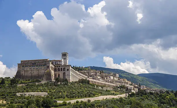 View of the beautiful city of Assisi in Italy