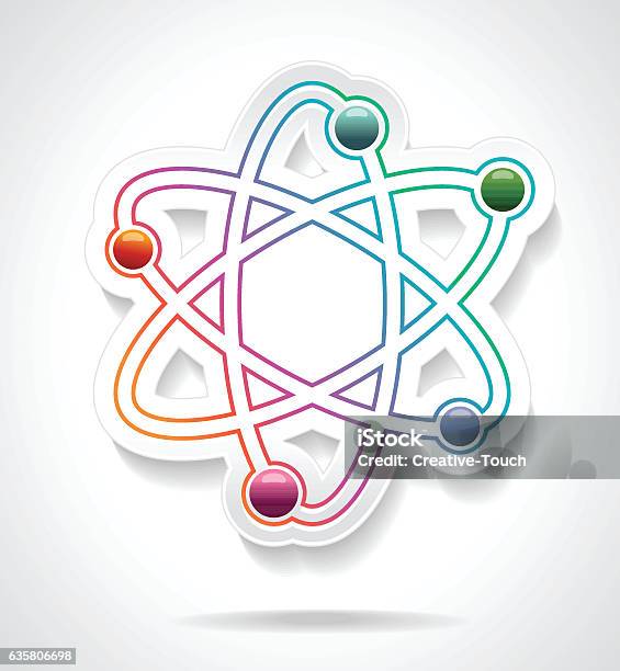 Single Color Atom Colorfull Atom Molecule Stock Illustration - Download Image Now - Atom ...