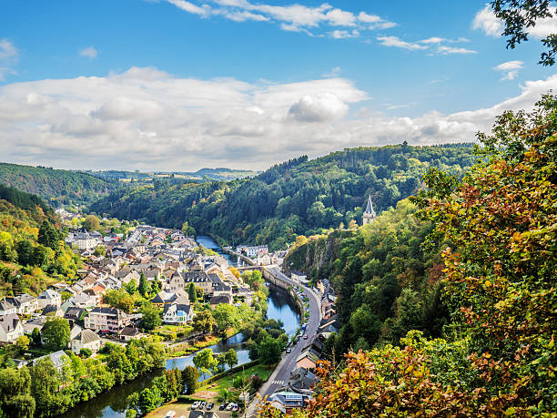 Vianden valley in Luxembourg Vianden valley in Luxembourg vianden stock pictures, royalty-free photos & images