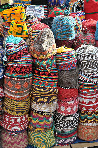 istock Colorful hats in a souk of Marrakech 635807470