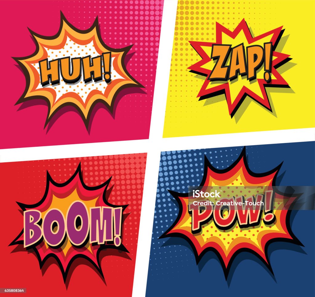 Comic Explosion Box Comic Book Explosion Set Stock Illustration - Download Image Now ...