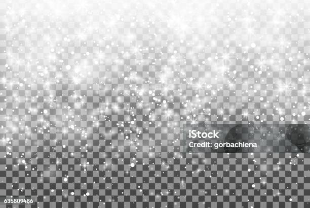 Falling Snow Over Transparent Background Glitter Snowflake Fall Snow Christmas Stock Illustration - Download Image Now