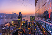 Hong Kong aerial by night