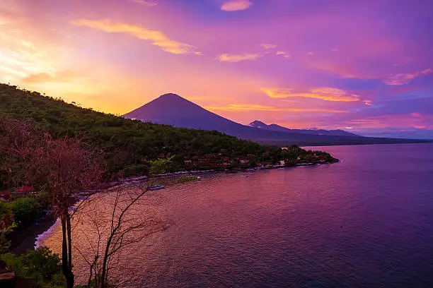 Photo of Sunset and Volcano