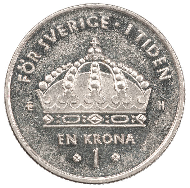 крона монета - swedish coin стоковые фото и изображения