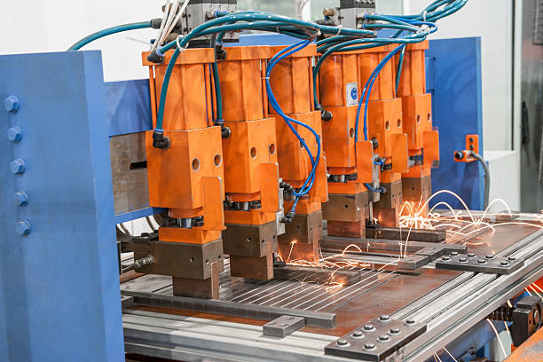 istock closeup of an industrial welding machine 635821074