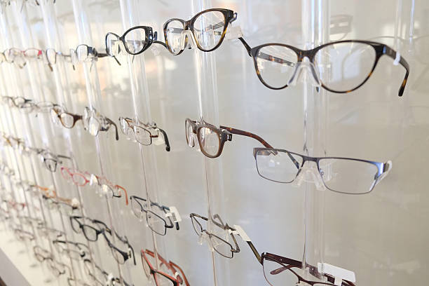 istock Frames for prescription glasses on display 635821266