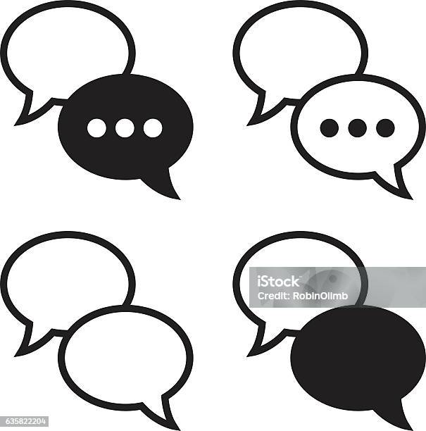 Speech Bubbles Icons Stock Illustration - Download Image Now - Icon Symbol, Speech Bubble, Discussion