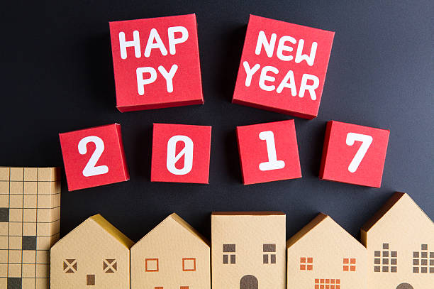 istock Happy new year 2017 number on red paper box cubes 635822496