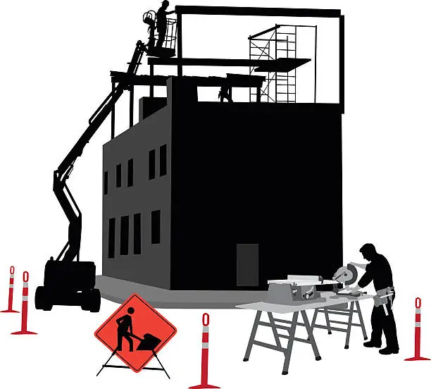 Vector illustration of Office Construction Hazard