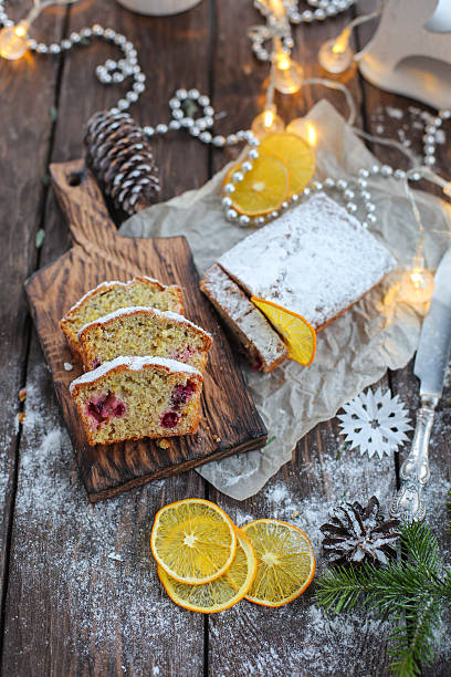 istock Variation of Christmas stollen with cookies 635830238