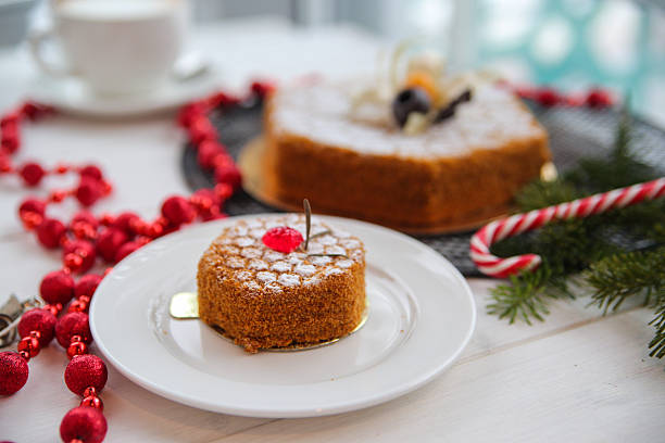 Christmas cakes in the beautiful scenery