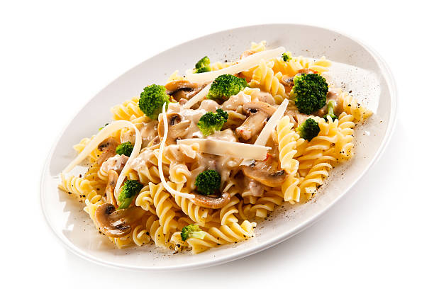 istock Pasta with broccoli, parmesan and champignons 635832826