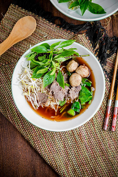 istock asian noodle soup with beef meatball with fresh vegetable 635845526