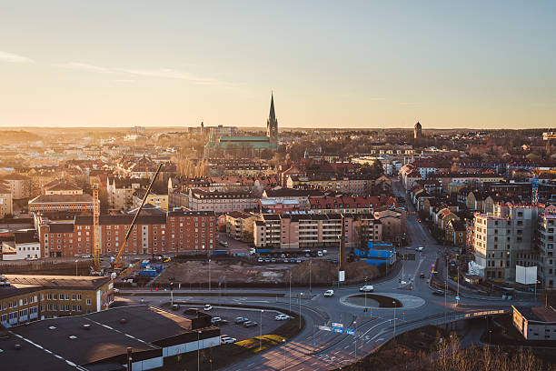 Linköping city in Sweden stock photo
