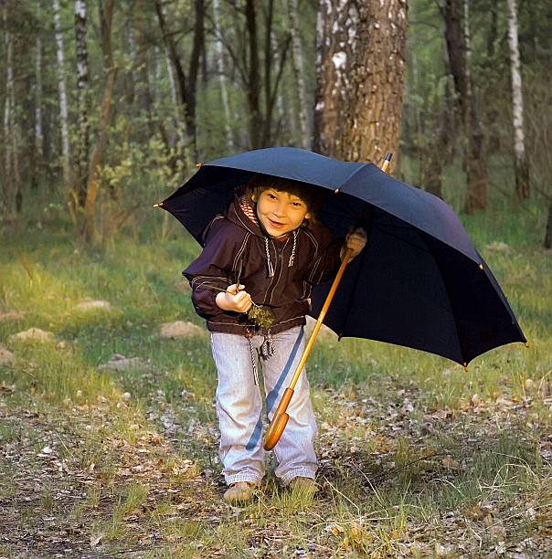 istock Boy playing in autumn park 635863622