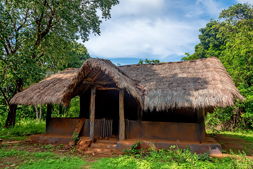Typical house of vedda people living in Sri Lanka
