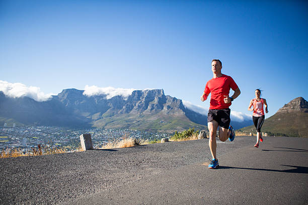 istock Determined to beat my running partner 635865264