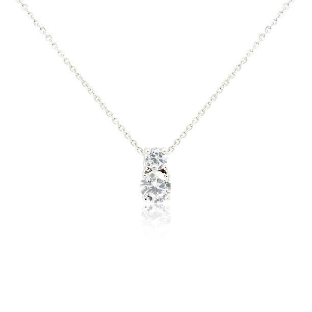 istock Silver fashion pendant isolated on white 635866688