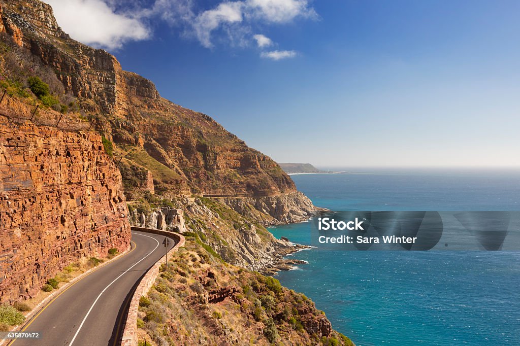 Chapman's Peak Drive perto da Cidade do Cabo na África do Sul - Foto de stock de Cidade do Cabo royalty-free