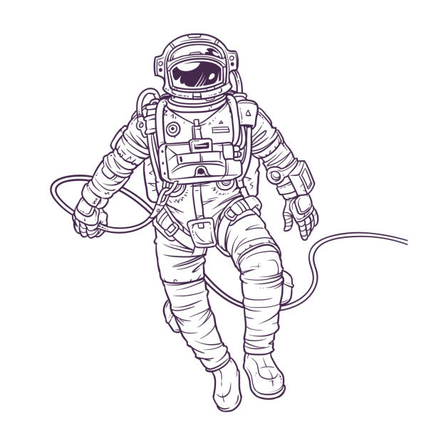Vector illustration cosmonaut, Vector illustration cosmonaut, astronaut on a white background. Print for T-shirts astronaut symbols stock illustrations
