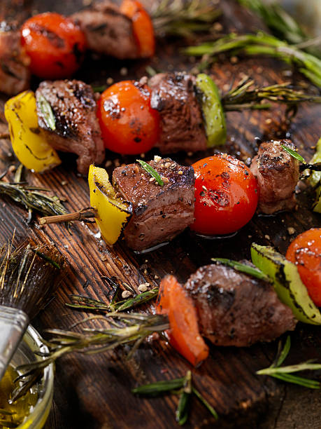 Beef, Rosemary Vegetable Skewers