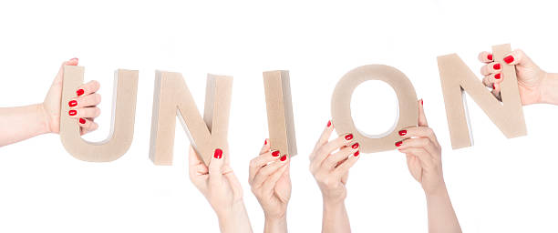 istock Union 6 hands holding up the word 635891772