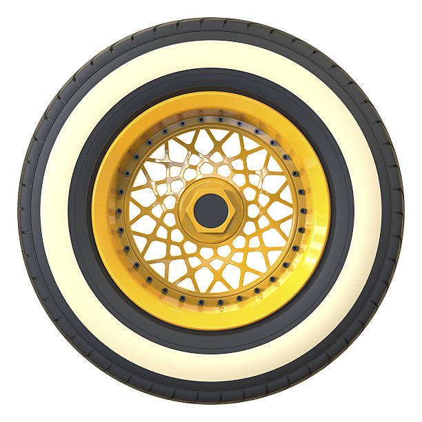 Car wheel isolated on white background. 3D render