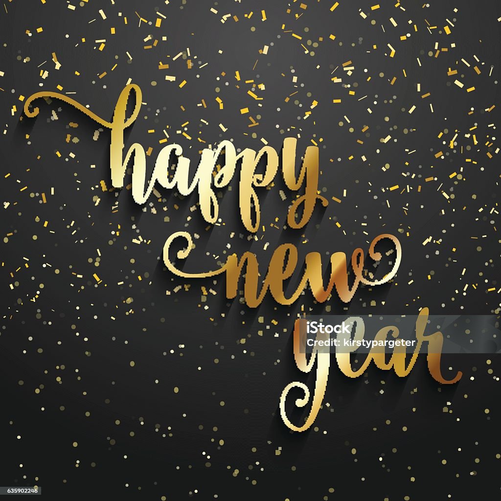 Happy New Year confetti background Happy New Year background with gold confetti 2017 stock vector