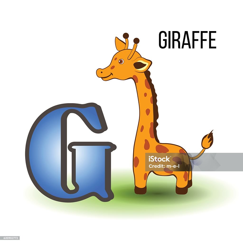 Cute Zoo Alphabet G With Cartoon Giraffe Kid Animal Vector Stock  Illustration - Download Image Now - iStock