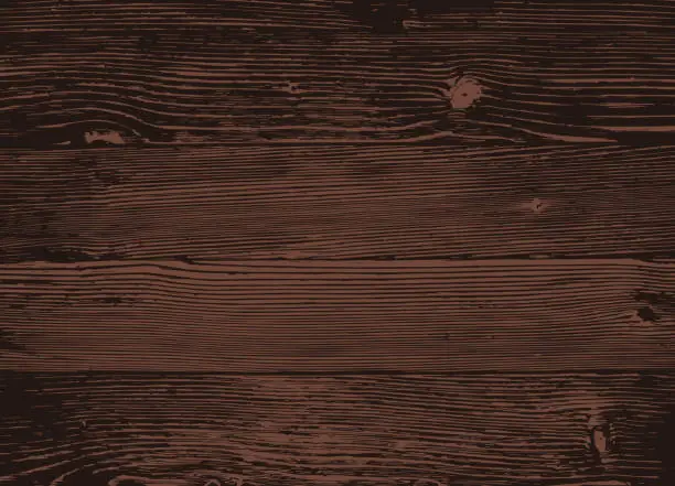 Vector illustration of Wood texture, vector Eps10 illustration. Natural Dark Wooden Background.