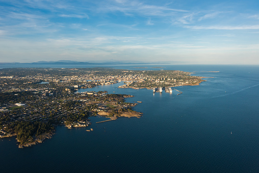 Aerial Image of Victoria Harbour on Vancouver Island, British Columbia, Canada