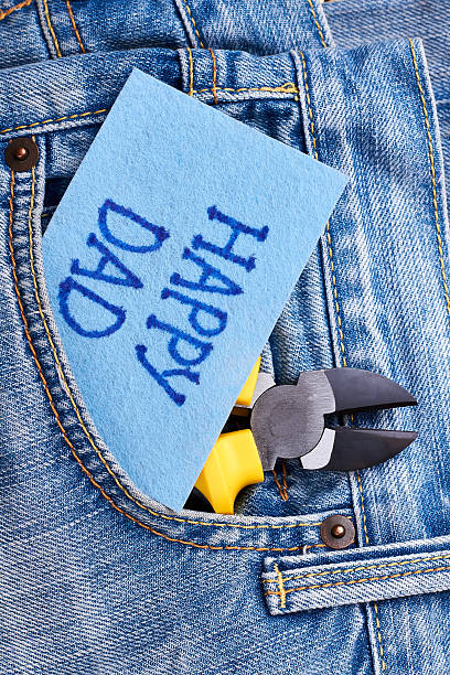 istock Dad's Day fabric greeting card. 635909260