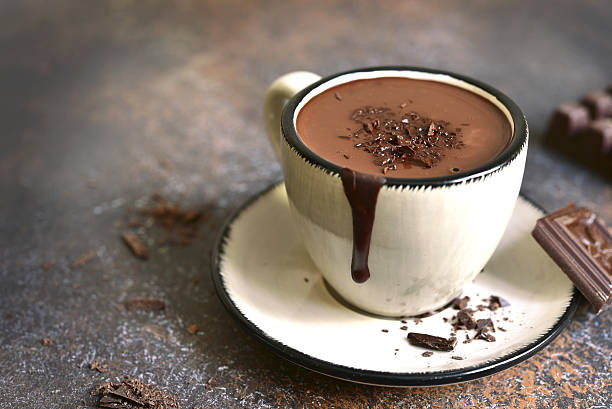 thick spicy hot chocolate in a cup. - hot drink fotos imagens e fotografias de stock