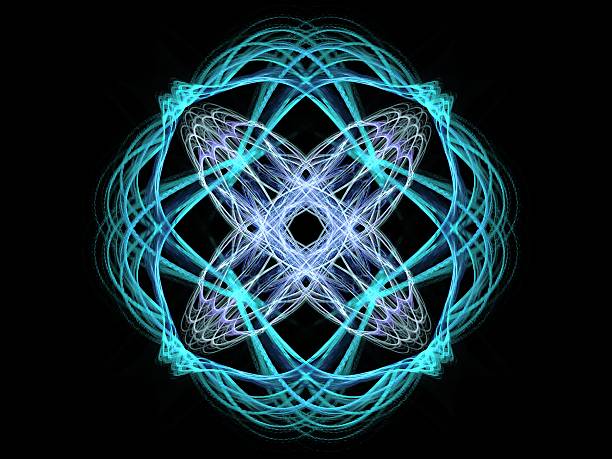 istock Abstract fractal with blue pattern on a black background 635911270