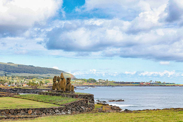 istock Moai at Ahu Vai Uri on Easter Island, Chile 635912272