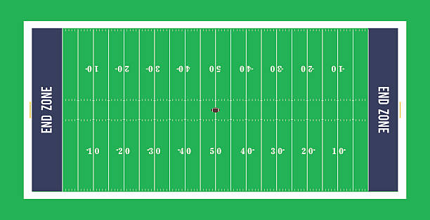 American football field top view.Vector illustration. vector art illustration