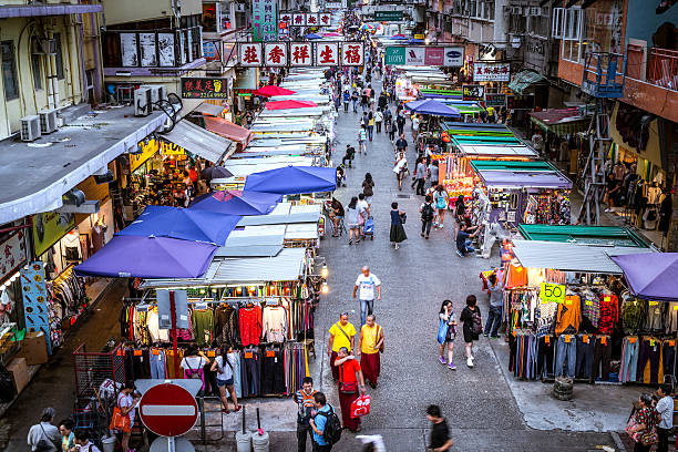 istock Shoppers stroll along Mong Kok market 635913784