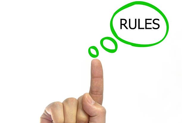 istock hand writing rules talking balloon on a transparent wipe board 635916780