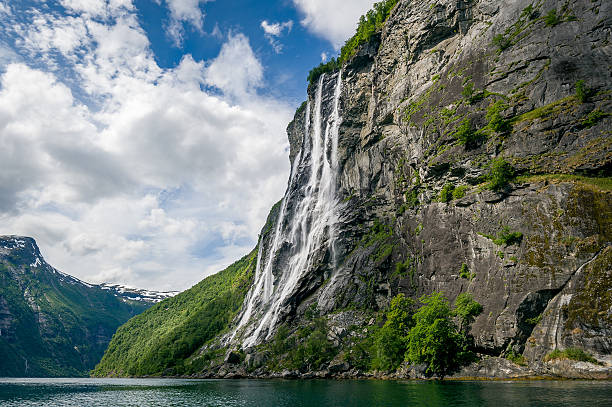 istock Geiranger fjord famous bug waterfalls, Norway. 635917180