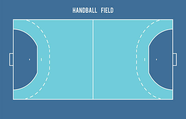 Handball field. Top view vector illustration. vector art illustration