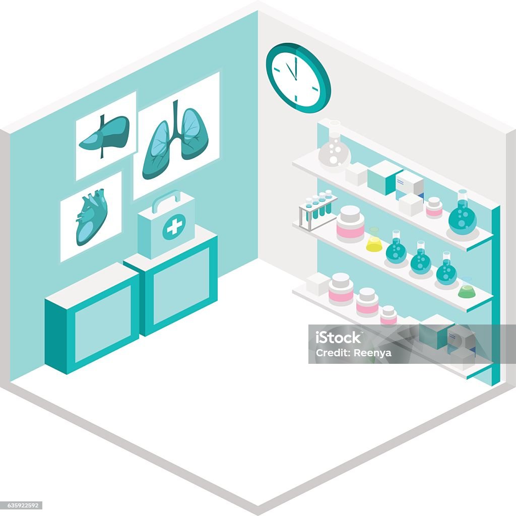 Isometric Flat 3d Concept Vector Interior Of Science Laboratory Stock ...