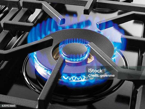 Blue Gas Flame Stock Photo - Download Image Now - Natural Gas, Camping Stove, Stove