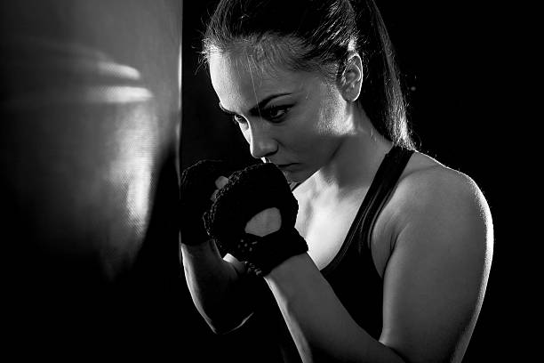 istock Female boxer at traning. 635924166