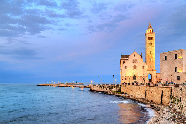 Trani cathedral in the evening, Apulia region, Italy stock photo