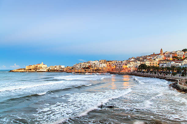 istock Night view of Vieste, Apulia, Italy 635924848