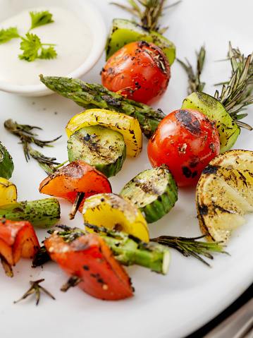 BBQ, Rosemary Vegetable Skewers-Photographed on a Hasselblad H3D11-39 megapixel Camera System