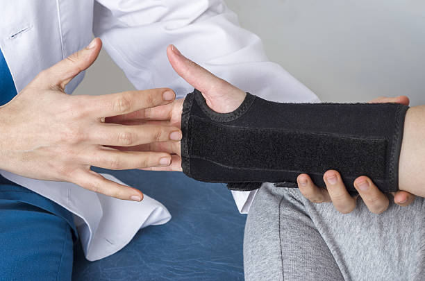 istock Patient is wearing a black wristband. 635928736