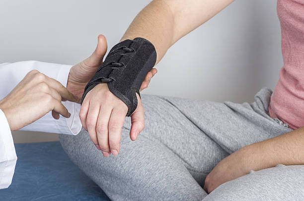 istock Patient is wearing a black wristband. 635929404